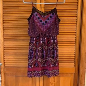 Express Purple Print Dress XS